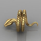 Brass Coiled Snake Ring