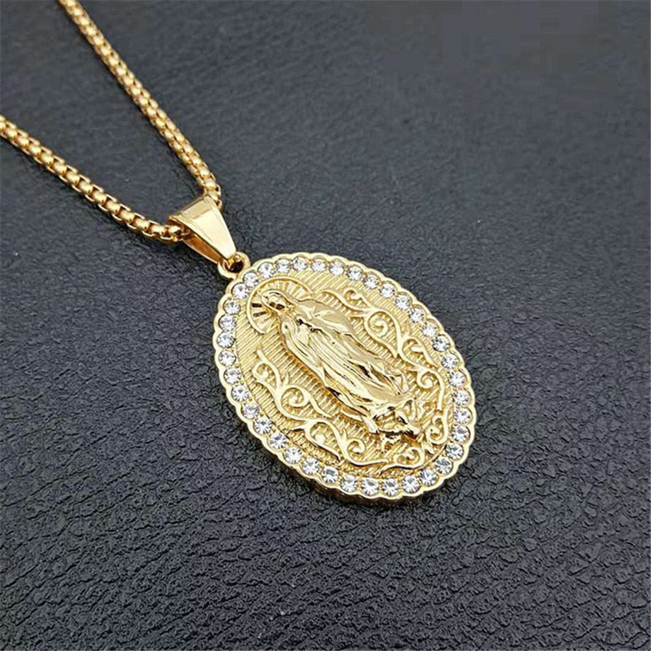 Blessed Mary Medallion Necklace