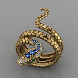 Brass Coiled Snake Ring