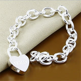 Heart Shaped Silver Charm Bracelet