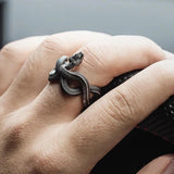 RegalReptile Men's Metal Snake Ring