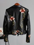 PetalChic Soft Faux Leather Botanical Jacket
