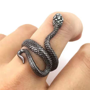 RegalReptile Men's Metal Snake Ring