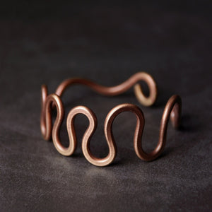 Artisanal Copper Wave Bracelet